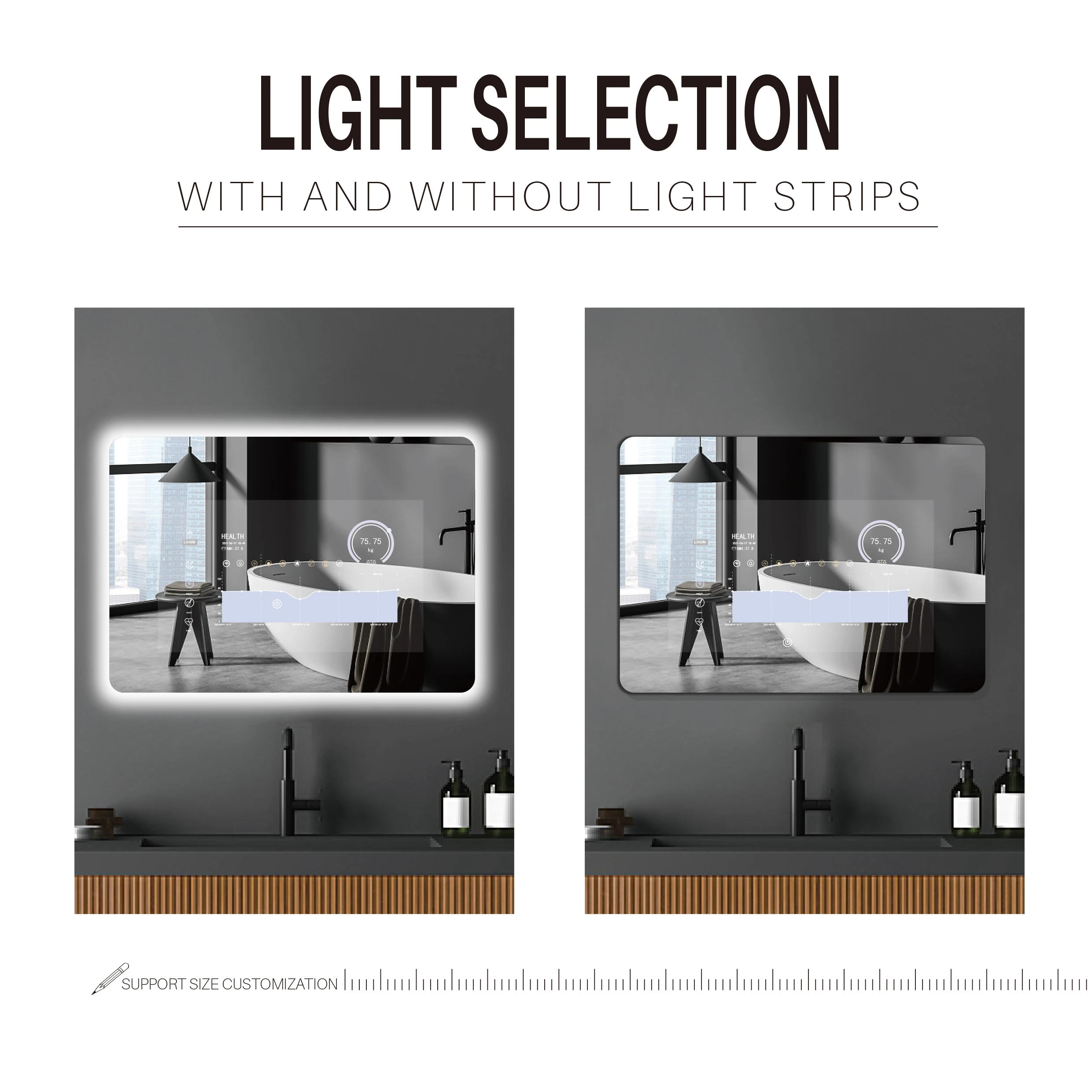 Top quality magic mirror glass full function glass tv smart android led mirror