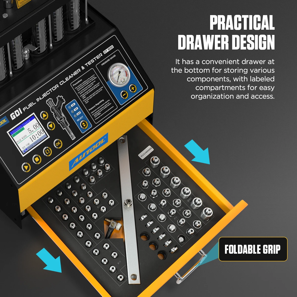 AUTOOL CT500 Ultrasonic Auto Car Fuel Petrol Injector Cleaner And Tester Testing Machine For Motorcycle