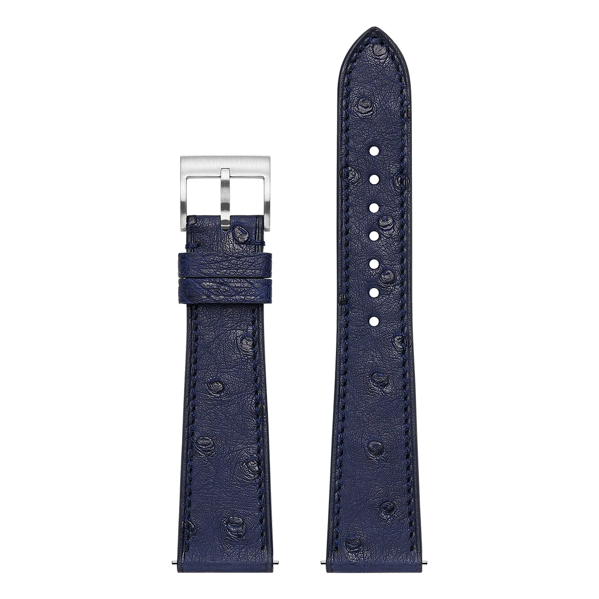 Genuine Leather Watch Straps Ostrich Skin Exotic Stitching Style Logo Custom