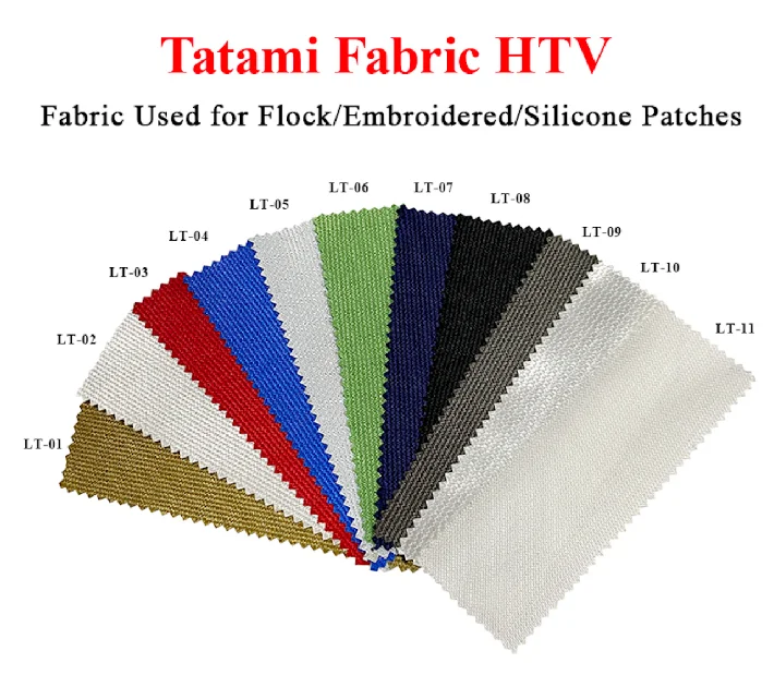 Wholesale Customized nylon fabric textile  tatami fabric material HTV for silicone flock transfer embroidery patch badge