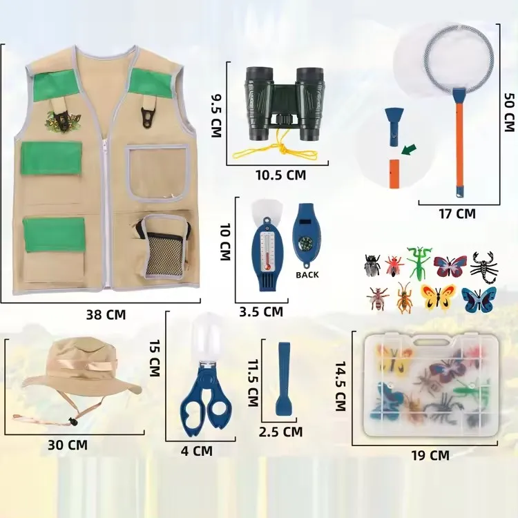 Wholesale Explore Set For Kids Camping Adventure toy kit Outdoor Pretend Play Set Kids Explorer Kit with Vest and hat