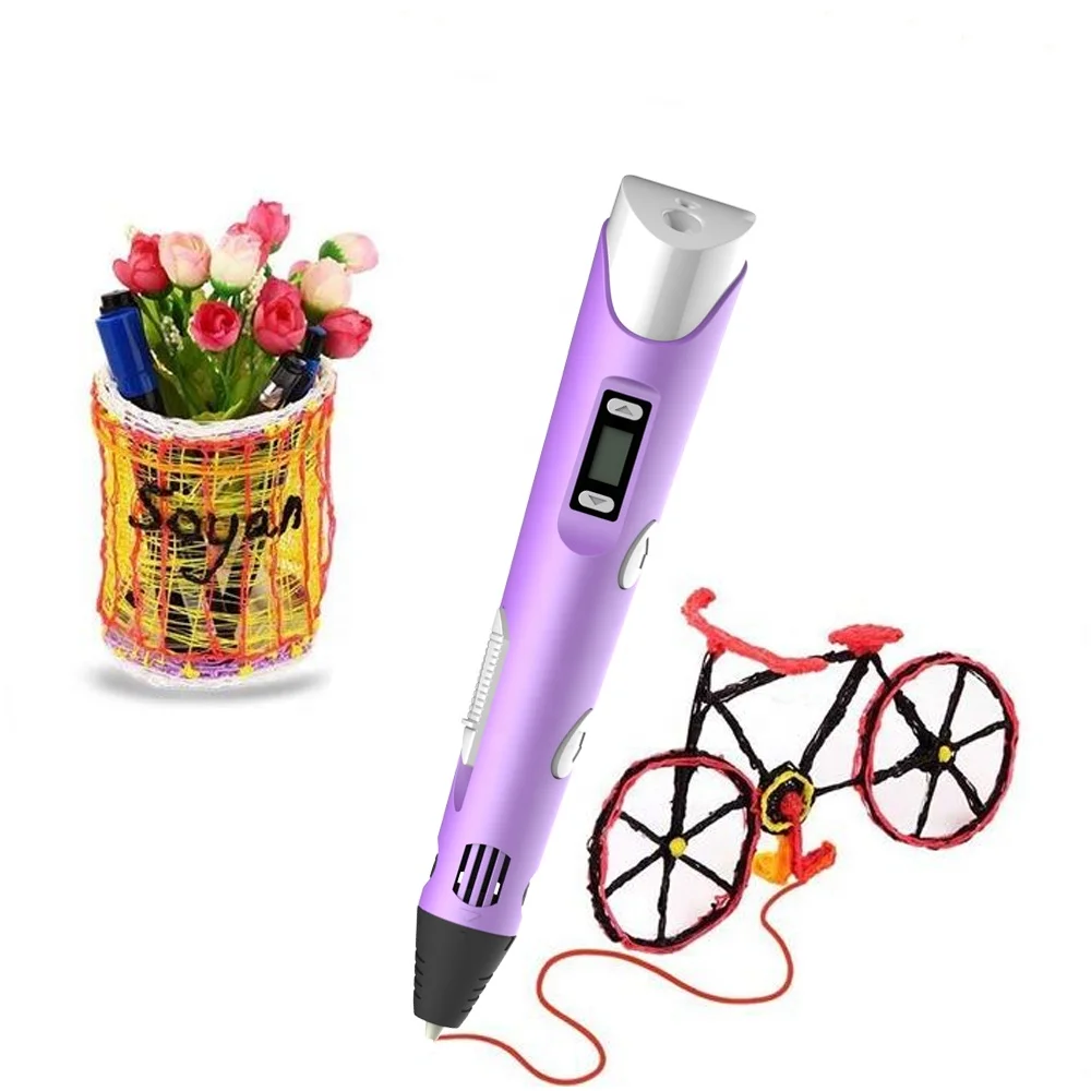3D Pen Digital Display Intelligent 3D Printing Pen High Temperature 3D Graffiti Painting Pens with USB Cable Creative Toy Gift