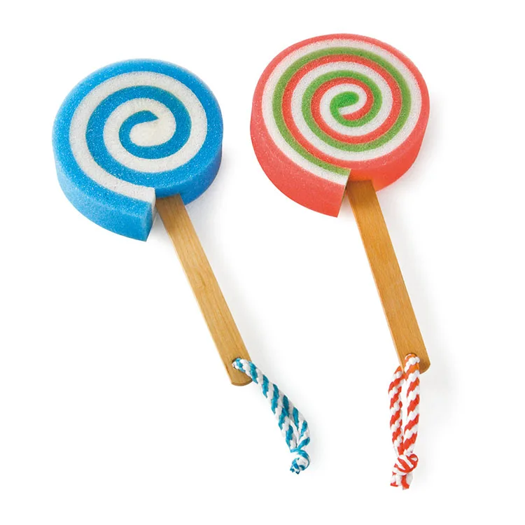 OEM Design Toast Waffle Shape Kids Body Shower Bamboo Hand Washing Bath Scrub Loofah Sponge Exfoliating Shower Sponge For Kids