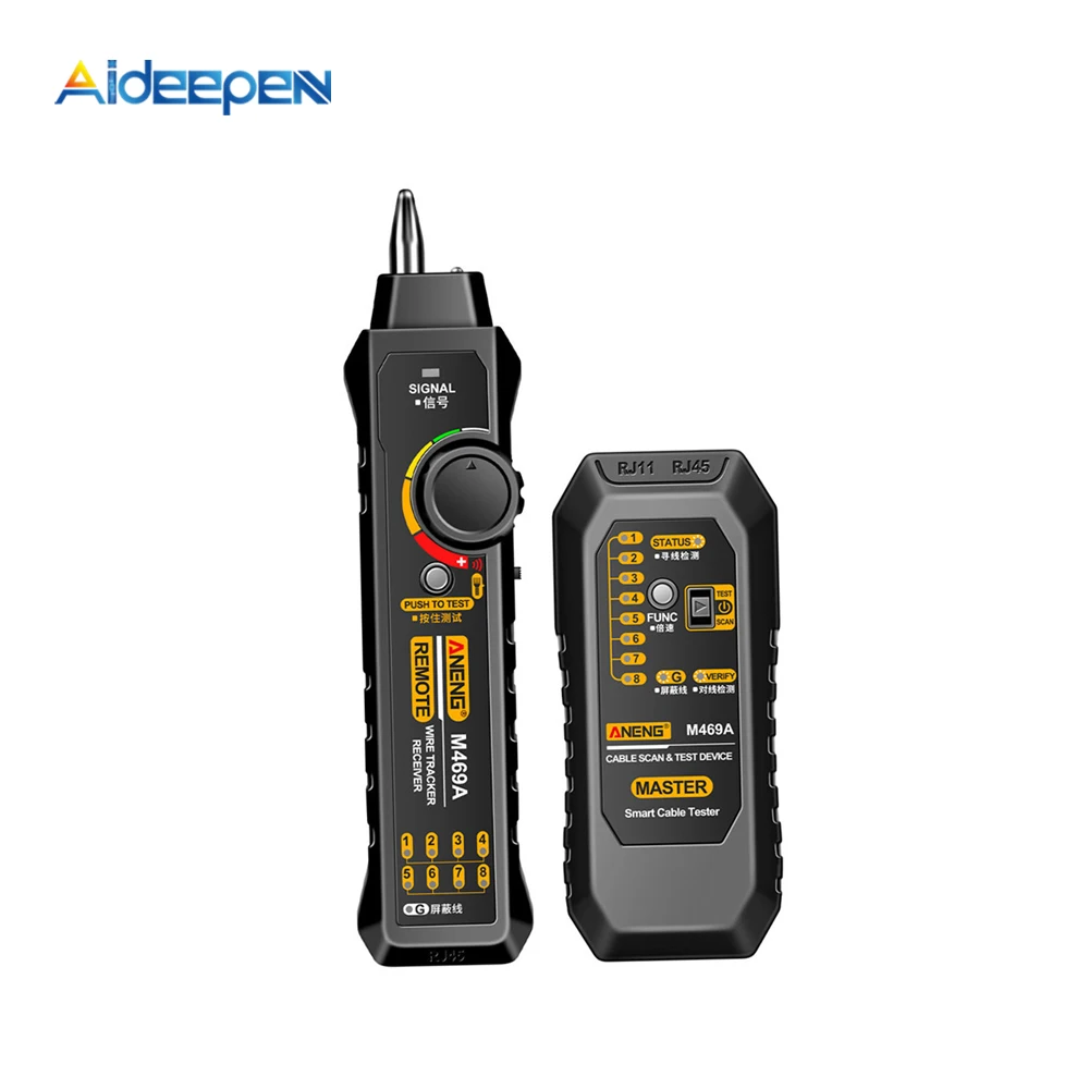 M469A Smart Network Cable Tester RJ45 RJ11 LAN Cable Tester Finder Wire Tracker Receiver Networking Tool Network Repair