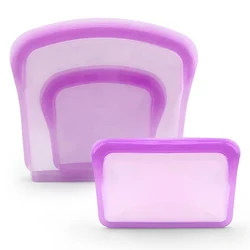 200ml 400ml 800ml Plastic Free Storage Snacks Bag Eco-Friendly Reusable Silicone Food Bag