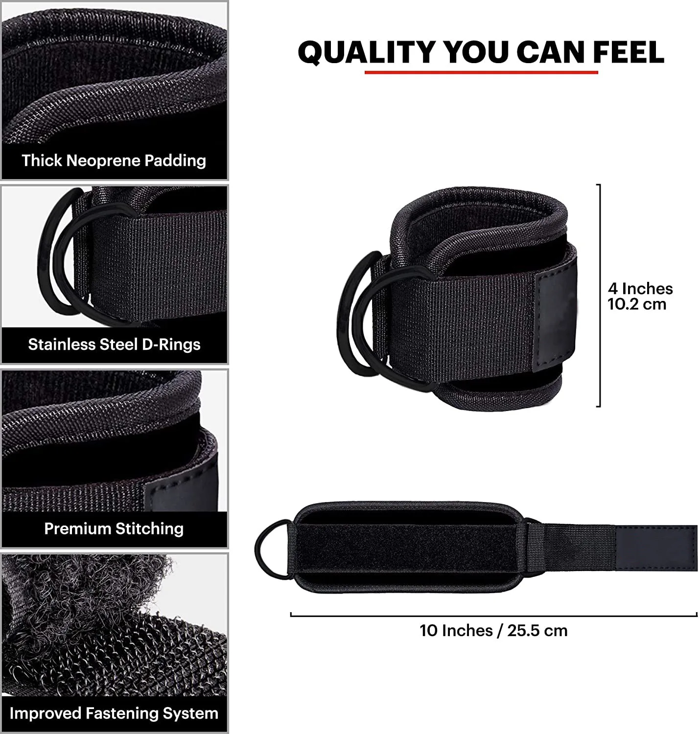 Gym Pink D Ring Adjustable Neoprene Weightlifting Fitness Ankle Cable Cuffs Tobilleras Logo Ankle Straps for Cable Machines