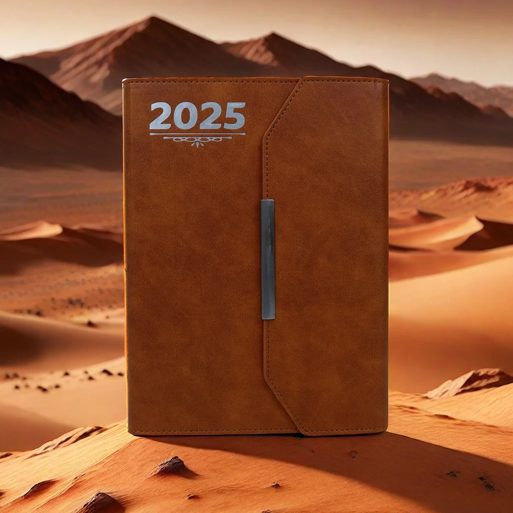 Ежедневник с магнитным логотипом 2025 ежедневный блокнот в твердом переплете планировщик журнала A5