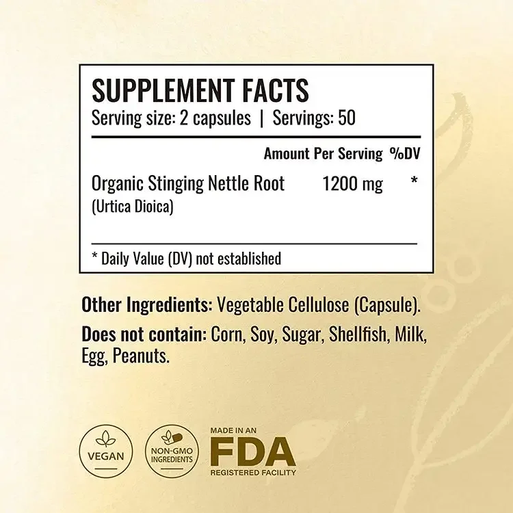 Wholesale Organic Stinging Nette Capsules 1200mg Urtica Extract Supplement