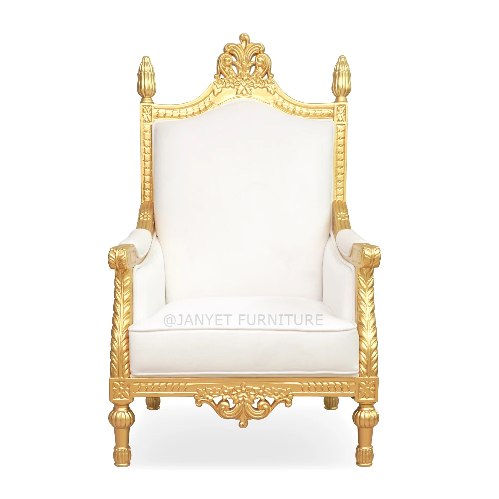Wholesale Wood Arm Classic Dining Wedding Royal Queen King Throne Sofa Chair Luxury