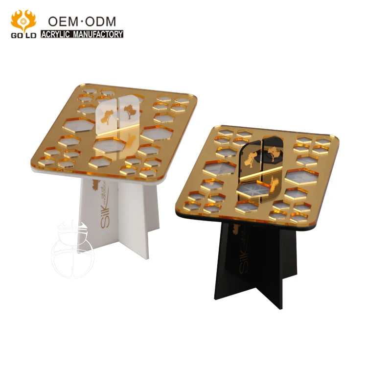 Luxury L Shape Acrylic Cosmetic Makeup Lipstick Display Stand For Counters