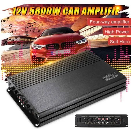 Автомобильный усилитель Распродажа 12V 5800W 4 канальный автомобильный стерео сабвуфер усилитель высокой мощности класса AB 4ch автомобиля аудио усилители