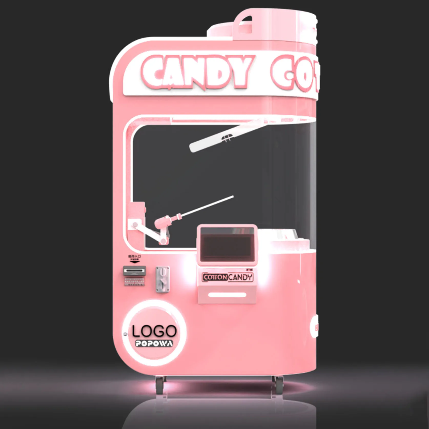 New design Cotton Candy Machine with sugar Selling Automatic Cotton Vending Machine Cotton Candy