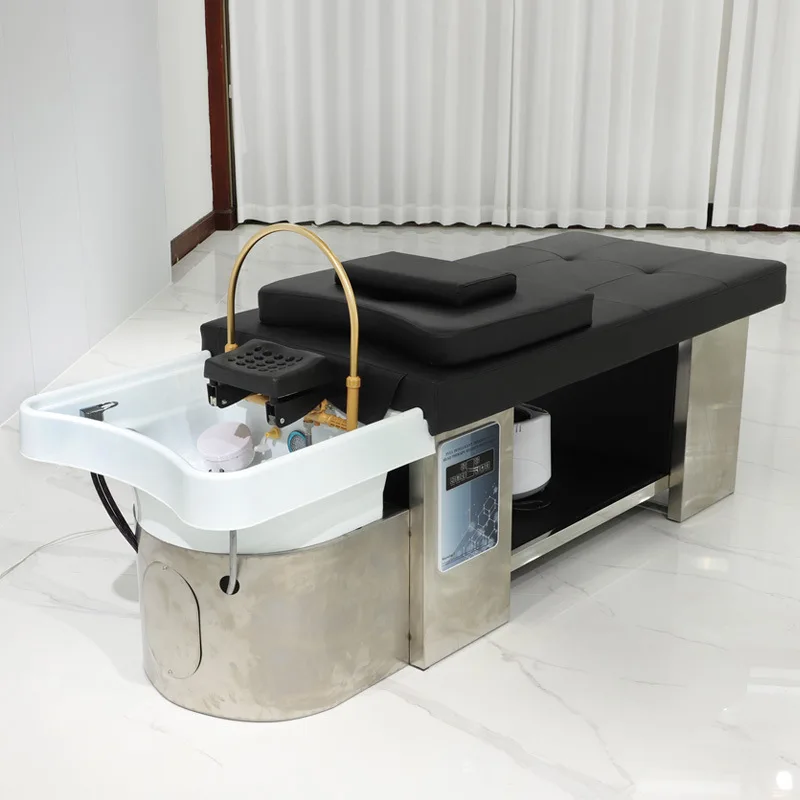 Luxury Water Therapy Hair Washing Bed Head Thai Shampoo Bed Spa Sink Shower Head Stylist Shampoo Chair Silla Salon Furniture