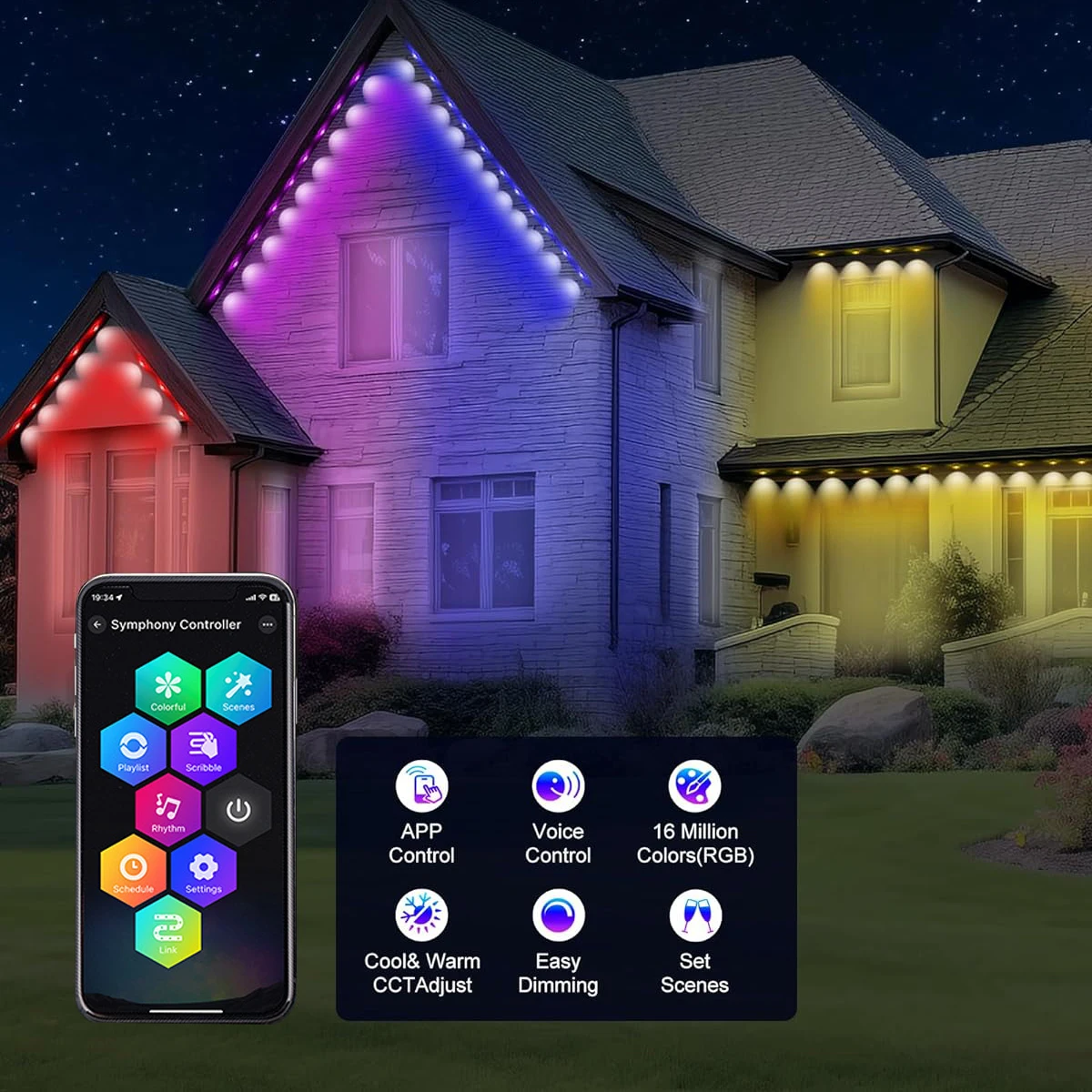 Led Pixel Light Rgb Christmas Ip68 Waterproof Outdoor Permanent Christmas Light Point Lights