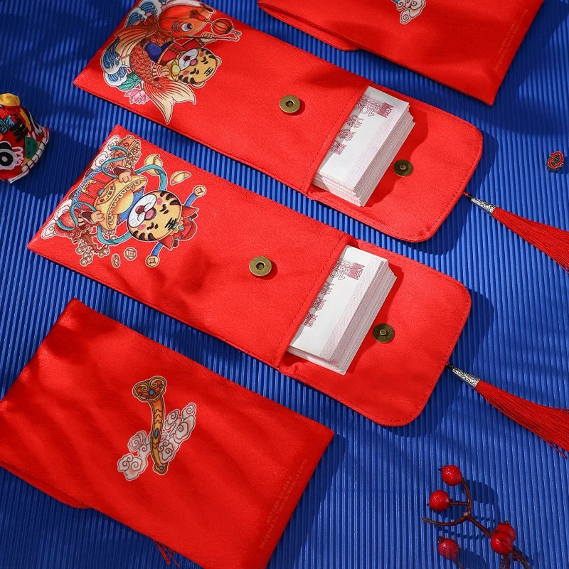 Конверт для денег на удачу с логотипом 2022 года тигра подарочные пакеты Hong Bao красный конверт китайский новый