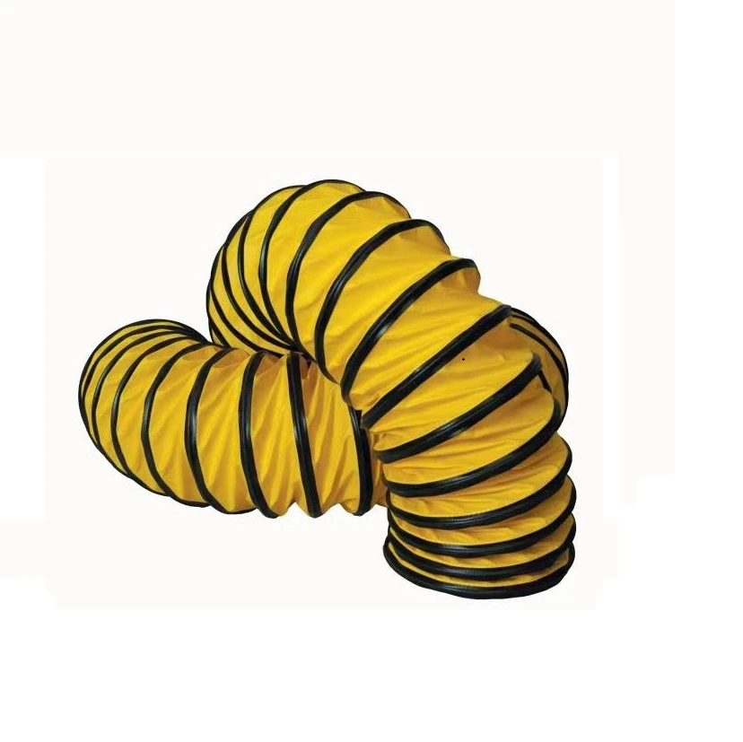 Flame Resistant Flexible Pvc Spiral Steel Flexible Ventilation Air Duct For Tunnel/Laboratory/Poultry House