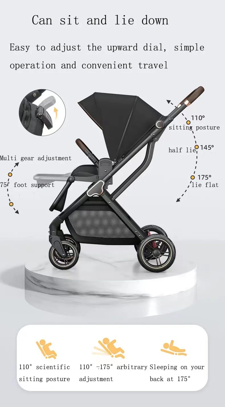 buy China hot sale best travel easy fold baby stroller luxury pram wholesale with adjustable canopy for 0-3 years old kids