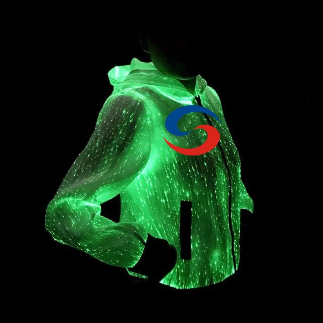 Flashing Rave Glow in the Dark LED Jacket Glowing Party Wear Luminous LED Light Jacket Festival Light up Fiber Optic Jacket