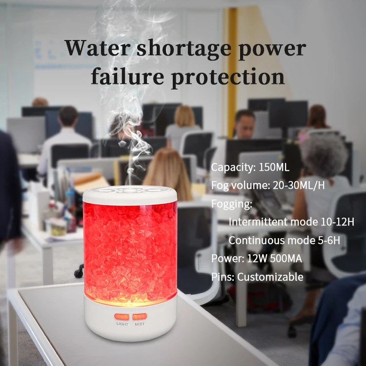7 Colors LED Light Atomization Mist Humidifier Aroma Essential Oil Natural Stone Salt Diffuser