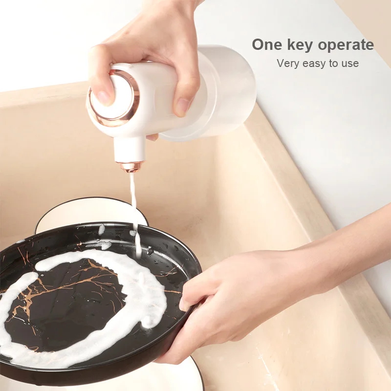 New Style Kitchen Cleaning Automatic Foam Soap Dispenser Portable USB Rechargeable Electric Foaming Soap Dispenser