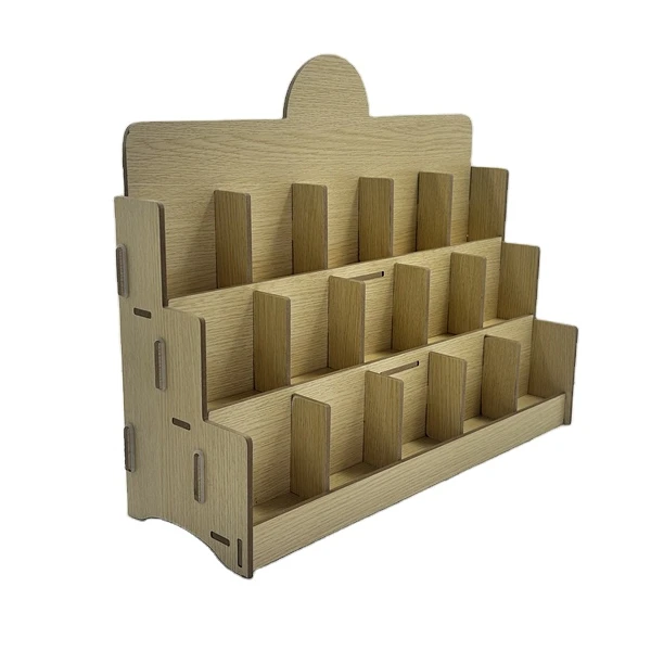 High quality table top display rack cosmetics mall shop   lipstick wooden display stand