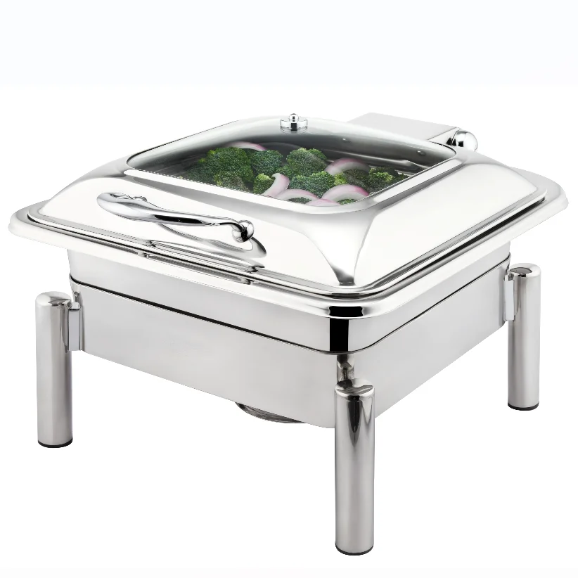 SUNNEX New Trend 5.5L Square Chafing Dish Buffet Set Chaffing Dishes Heater Food Warmer Hotel Restaurant Catering Equipment