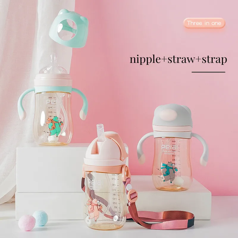 Customized Logo Wholesale Safety BPA Free Food Grade Drop Resistance High Temperature Disinfection PPSU Baby Feeding Bottle Set