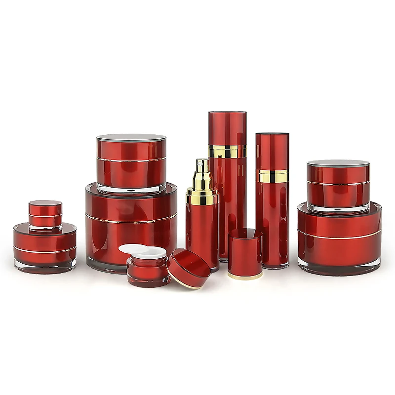 Empty Luxury stocks 5g 10g 15g 1oz 50g 100g 200g Black Gold Round Skin Care Packaging 8 oz Plastic Facial Cream Cosmetic Jars