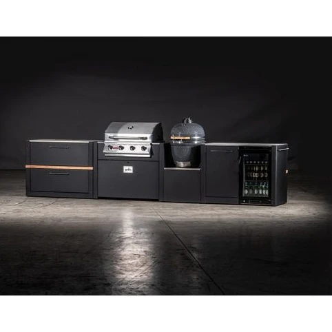 Artisan Backyard High End 304 Stainless Steel Modern Black Outdoor Kitchens With Built-In BBQ