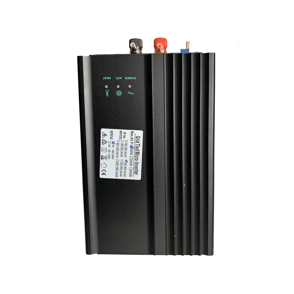 600W Micro Grid Tie Inverter for 24V 36V 48V 60V 72V 96V Battery Adjustable Output Power MPPT Pure Sine Wave Grid Tie Inverter
