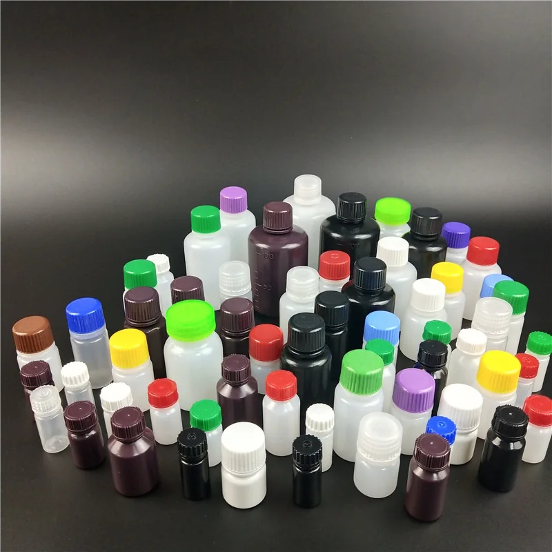 Laboratory Factory Chemical Resistant PP HDPE Scale Small Narrow Wide Mouth 4ml-1000ml Plastic  Reagent Bottle