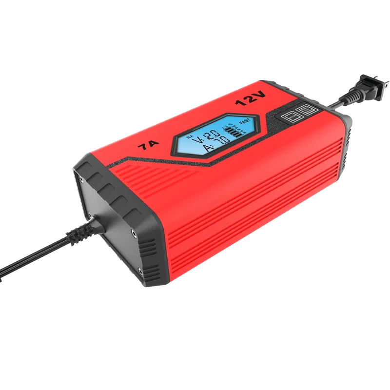 AC DC Hot sale 12V 7A 7-segment + Multi-battery Mode Lead-acid Battery Charger Car and Motorcycle Repair Charger