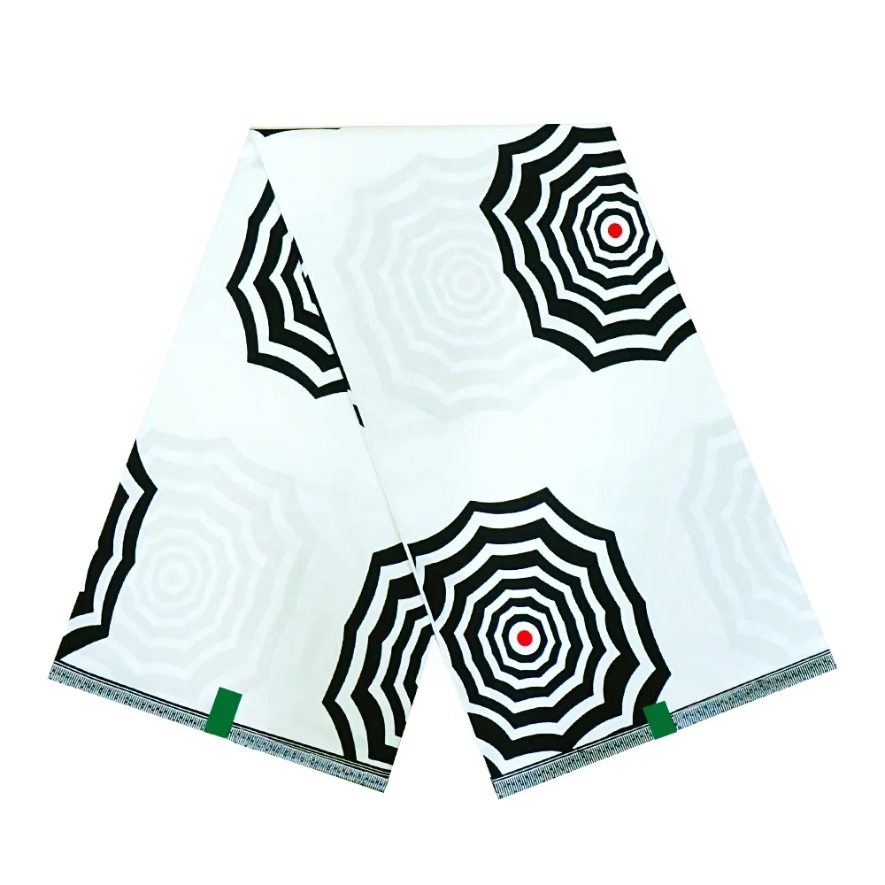 V1403 Black white real ankara print african custom tissu pagne wax fabric loincloth cotton batik veritable guaranteed