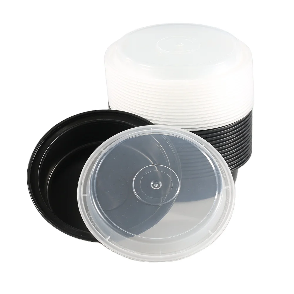 Airtight Round Plastic Food Storage Containers 28oz Bpa free Meal Prep, Microwavable, Keep fresh, To Go, Freezer Dishwasher safe