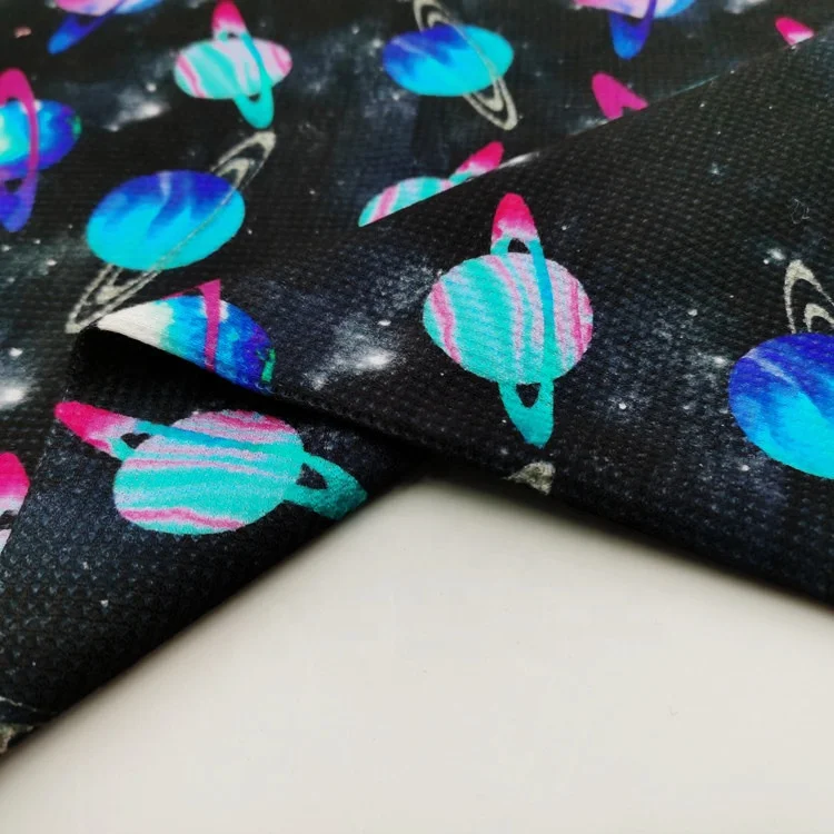 New Product Waffle Fabric Polyester and Cotton fabric Digital Printed Fabric for hair bow