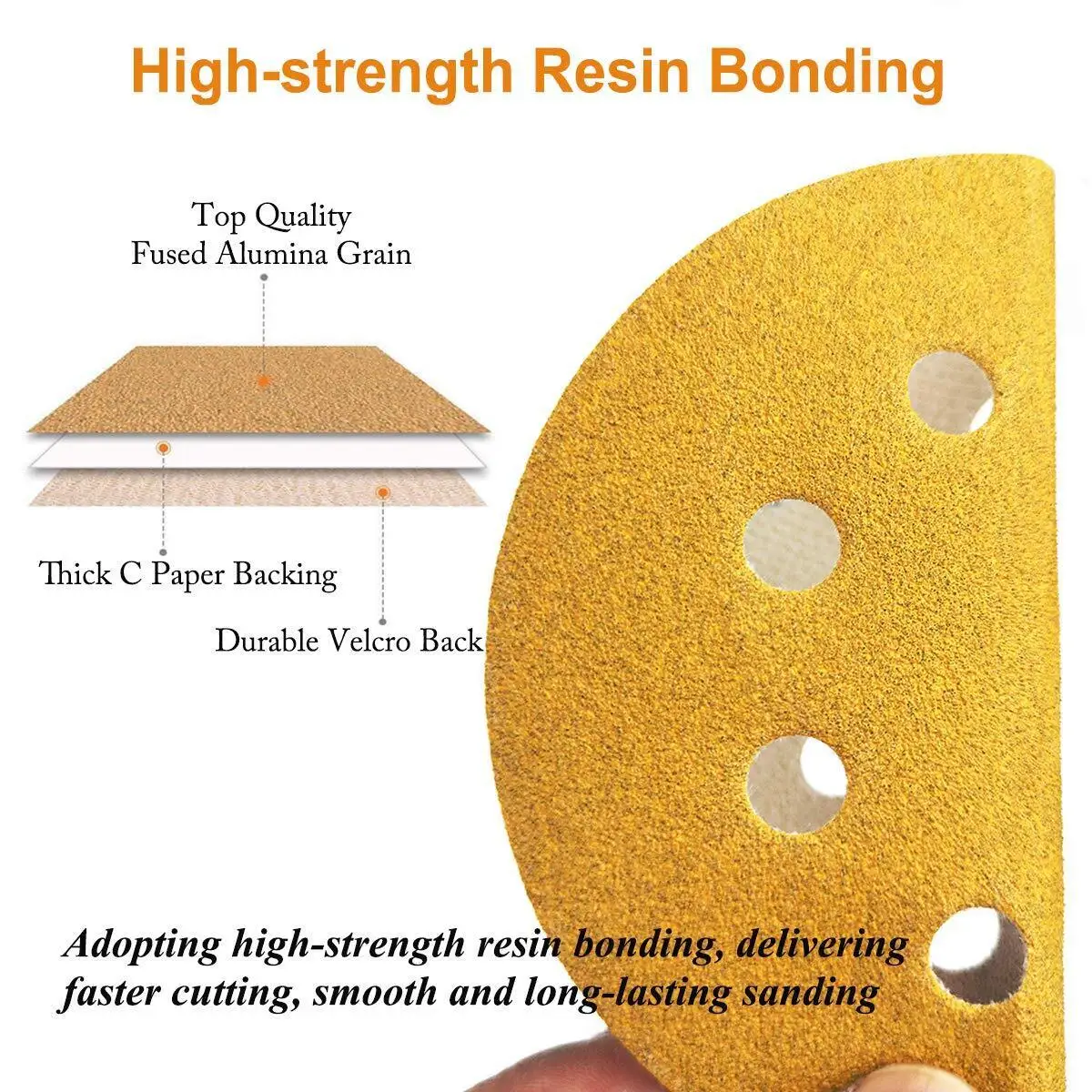 100-PACK 5 inch Sanding Discs 8-Hole Hook Loop for Orbital Sander Paper 80 Grit