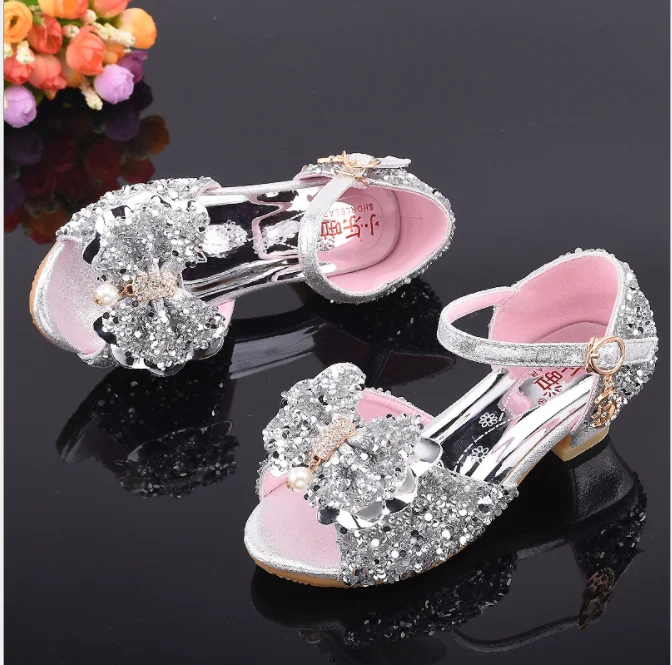 003 Hot Styles Kids Boutique Dress Dancing Princess Shoes Girl sweet  Wedding Party Flat Dress Shoes