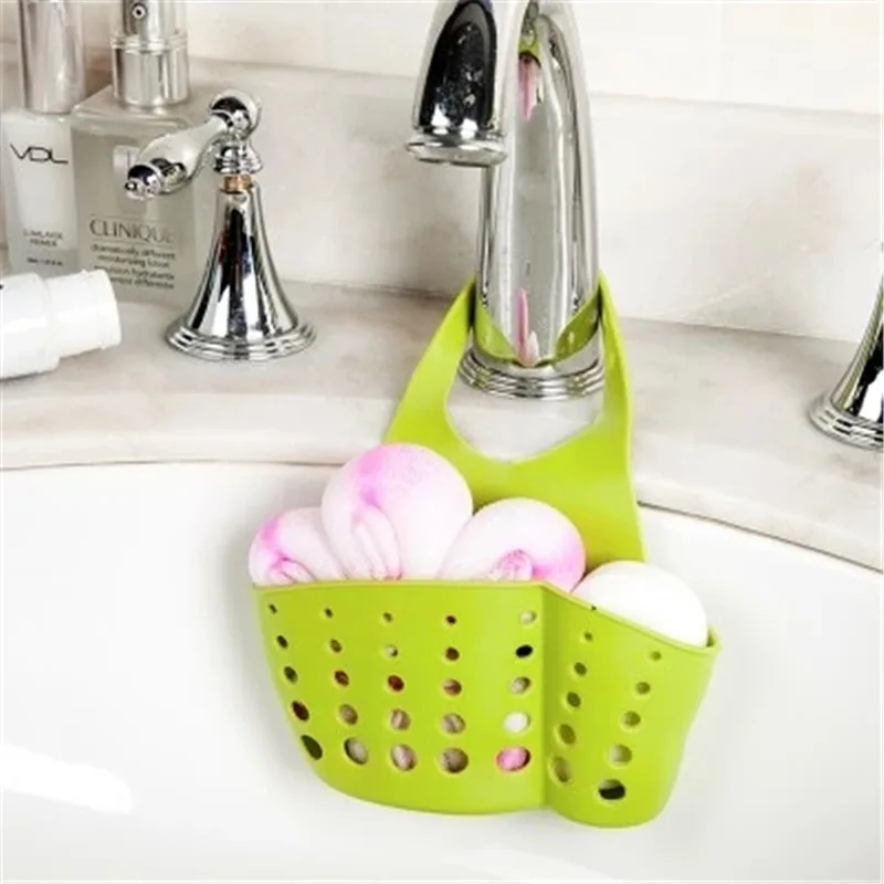 DD22-212 Home Storage Drain Basket Kitchen Sink Holder Adjustable Soap Sponge Shlf Hanging Drain Basket Bag Kitchen Accessories