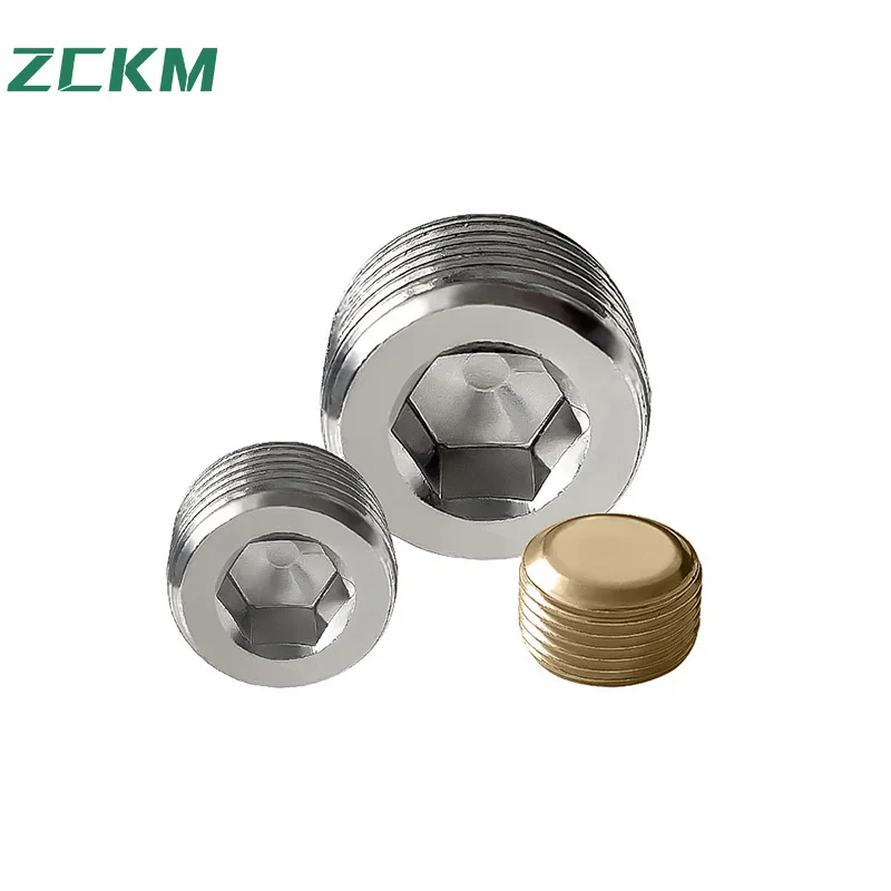 Pneumatic Pipe Connectors Plug High Quality Inner Hexagonal Brass Oil Metal Plug BD-01/02/03/04 1/8 1/4 3/8 1/2 Square Flexible