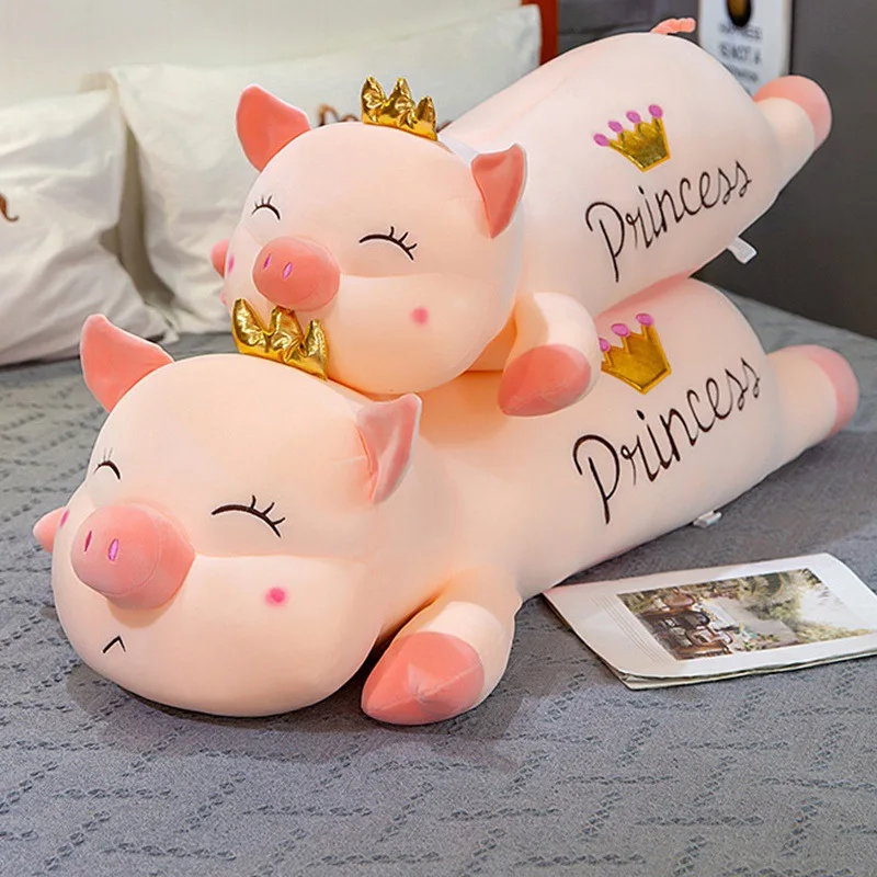 Cartoon Software Crown Lying Prone Pig Plush Toy Doll Angel Pig Doll Doll Girl Sleeping Pillow