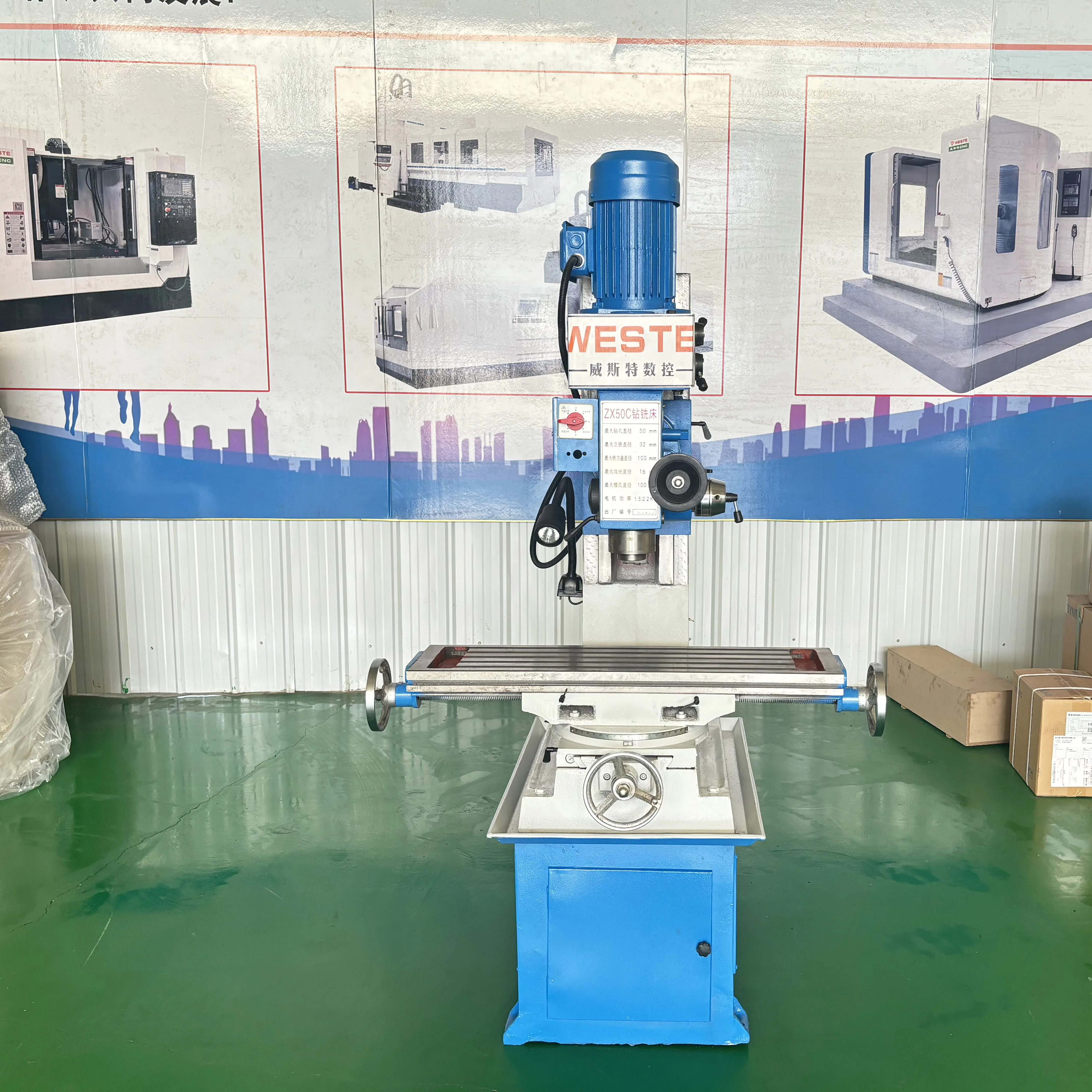 Hot Sell ZX50C Manual Small Multi-Function Drilling Milling Machine Universal Light Duty Construction Work 220V MT4 Spindle