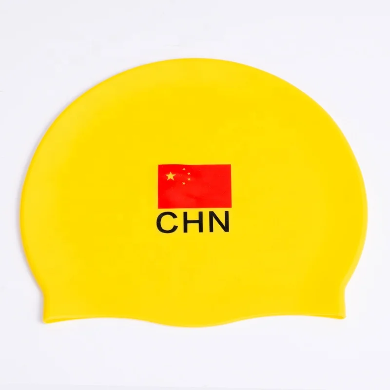 Wholesale Solid Color Flat Swimming Cap Elastic Turban Style Silicone Hat for Swim Pool & Seaside Water Sports