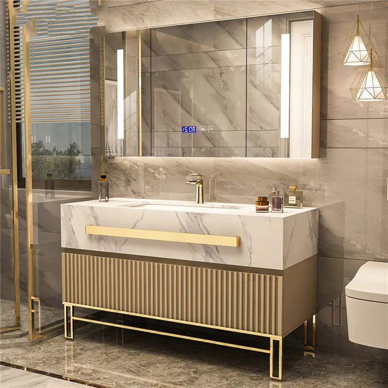 Modern Luxury American Bathroom Furniture Gold Bathroom Vanity Bathroom Cabinets