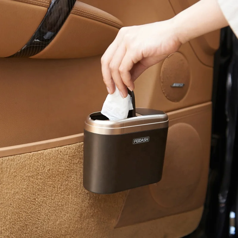 0.8-L Mini car  trash garbage can bin for car