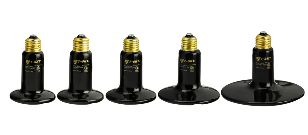 Customized 100W Far Infrared Ceramic Heating Bulb/Reptile lamp/Brooder lamp for Reptile/Pets/Poultry