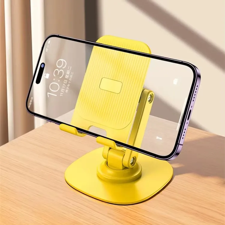 New 2024 Rotatable Metal Aluminium Foldable Phone Stand Base And Phone Holder 360 For Bed Table Tablet Stands