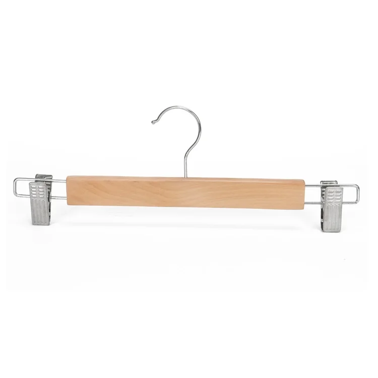 Best Sales Wood Hangers Multi-Functional trouser hanger rack hooks clothes store wooden pants hanger clip
