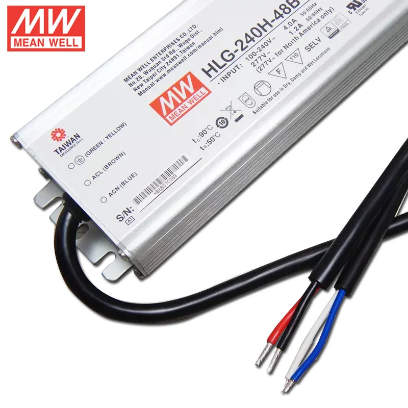 Meanwell 240 Вт 48 В затемняемый Светодиодный драйвер HLG-240H-48 hlg 240h 48 Средний колодец