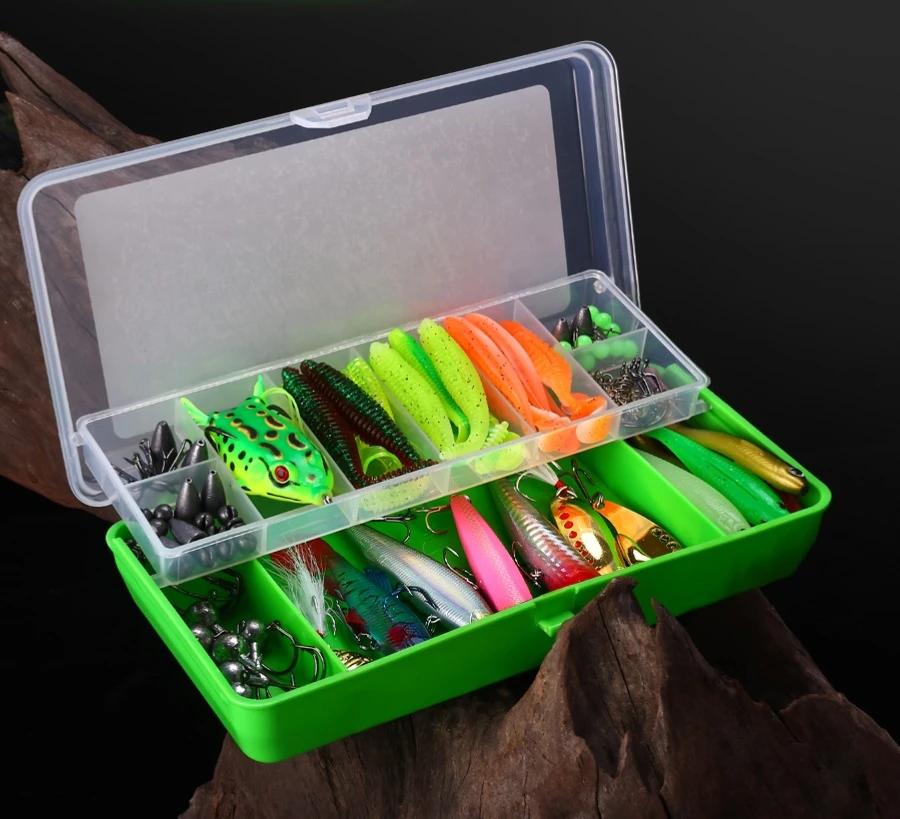 Hot Sale Uniker Cheap Multi Functional 104 PCS Fish Tackle With Plier and Box Fishing Lure Set for Carp Fishing