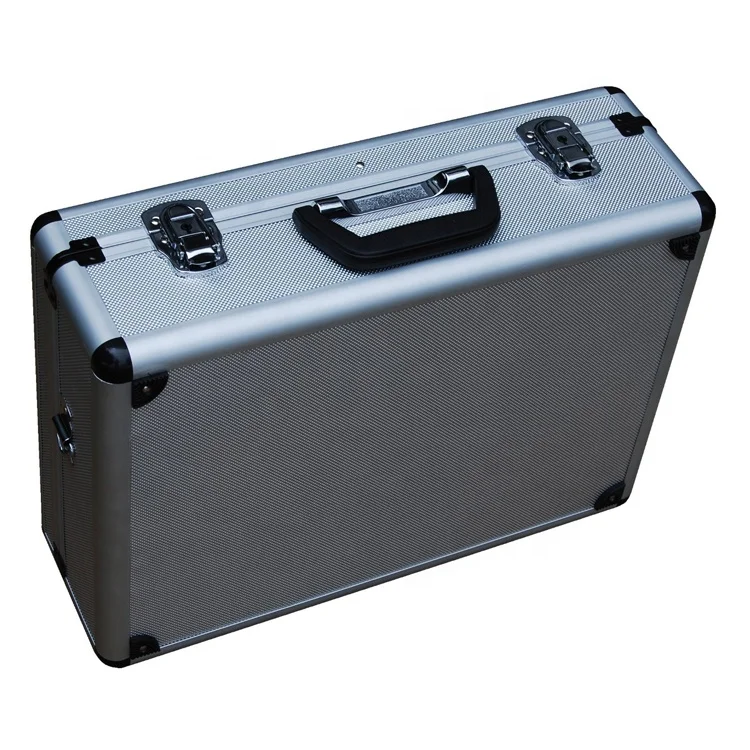 Silver Color Portable  Aluminum Hard Case Tool Box Travel Brief case
